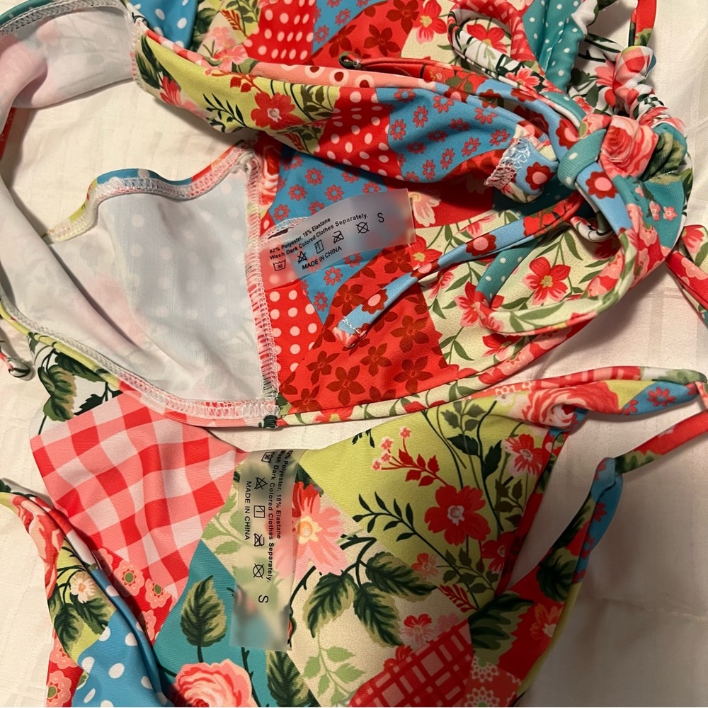 Colorful Patchwork Bikini Set - Picture 3 of 4